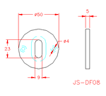 JS-DF08M Placa cubre cerradura estándar