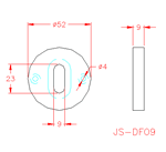JS-DF09S Placa cubre cerradura estándar