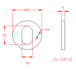 JS-DF10M Placa cubre cerradura ovalada