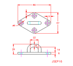 JSEP16 Pasacabos rombo de cuatro agujeros