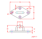 JSEP17 Pasacabos rombo de cuatro agujeros