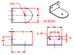 JS3G05 Soporte en ángulo para toldo de vidrio