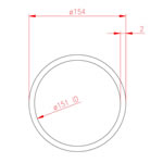 JSSMP27 Barandilla tubo - Ultra espejo - tramos de  258mm